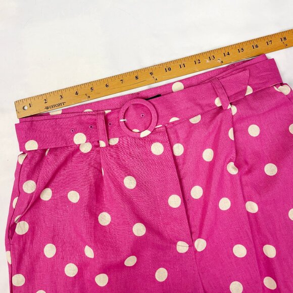 Princess Highway wide leg pink polka dot pants size US 10 - Picture 2 of 5